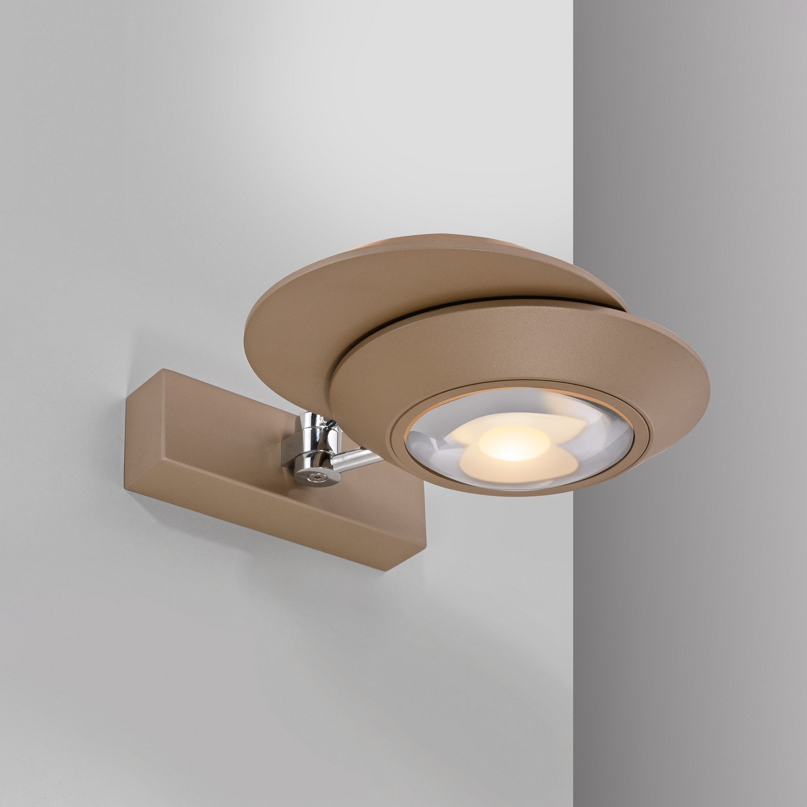Aplică LED PURE Oculis culoare bronz 30 cm fier 2 becuri. - Camera de zi / sufragerie - Modern - Metal