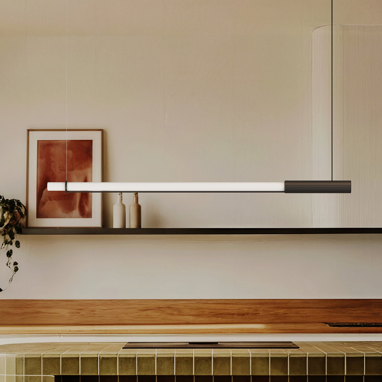 In Fine LED-hengelampe, m&oslash;rkegr&aring;, lengde 160 cm &ndash; DCW - Design - Aluminium