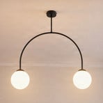 Deckenleuchte Archie, schwarz, Länge 68 cm, Metall, 2-flg.