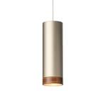 LED pendant light PHEB, silver bronze/walnut