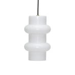 Pilule Double hanging light, glossy white, Ø 15 cm, glass