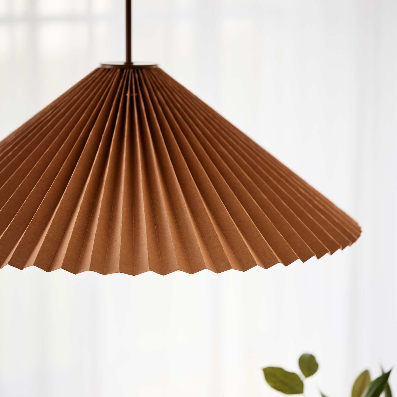 PR Home hanglamp Dora, Ø 60 cm, papier, bruin