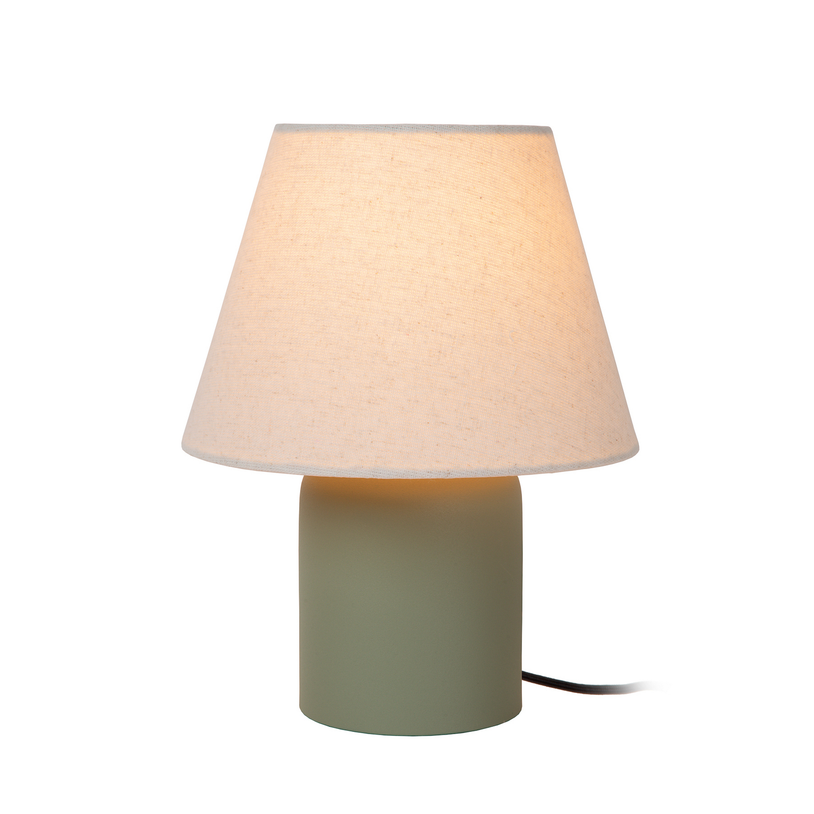 Tafellamp Macia, groen/beige, hoogte 27 cm, keramiek/stof