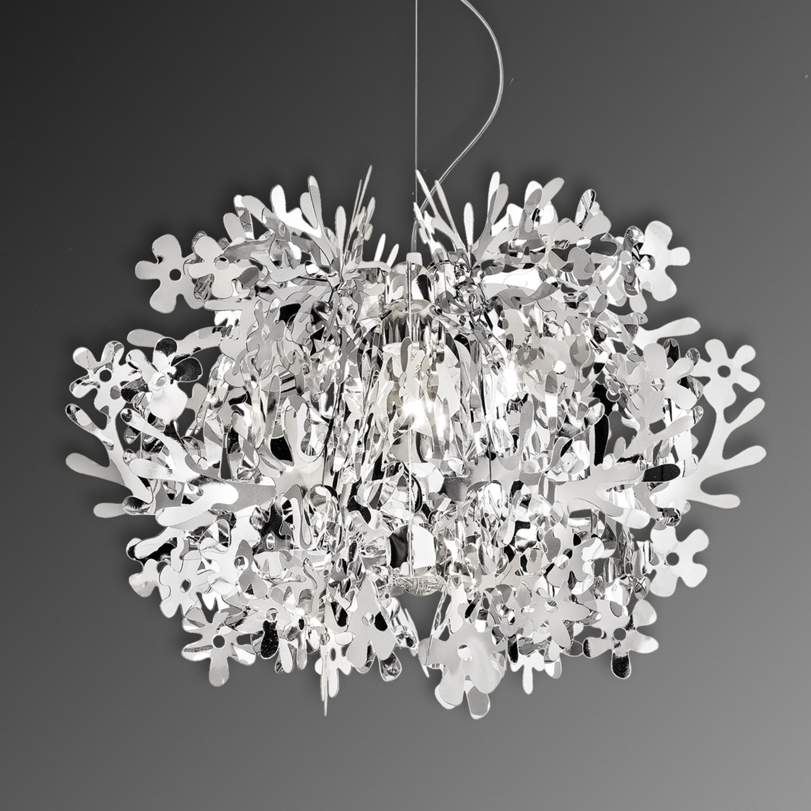 Slamp Fiorella - designerska lampa wisząca srebrna