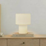 Lampada da tavolo Lindby Jone, bianco, tessuto, 30 cm