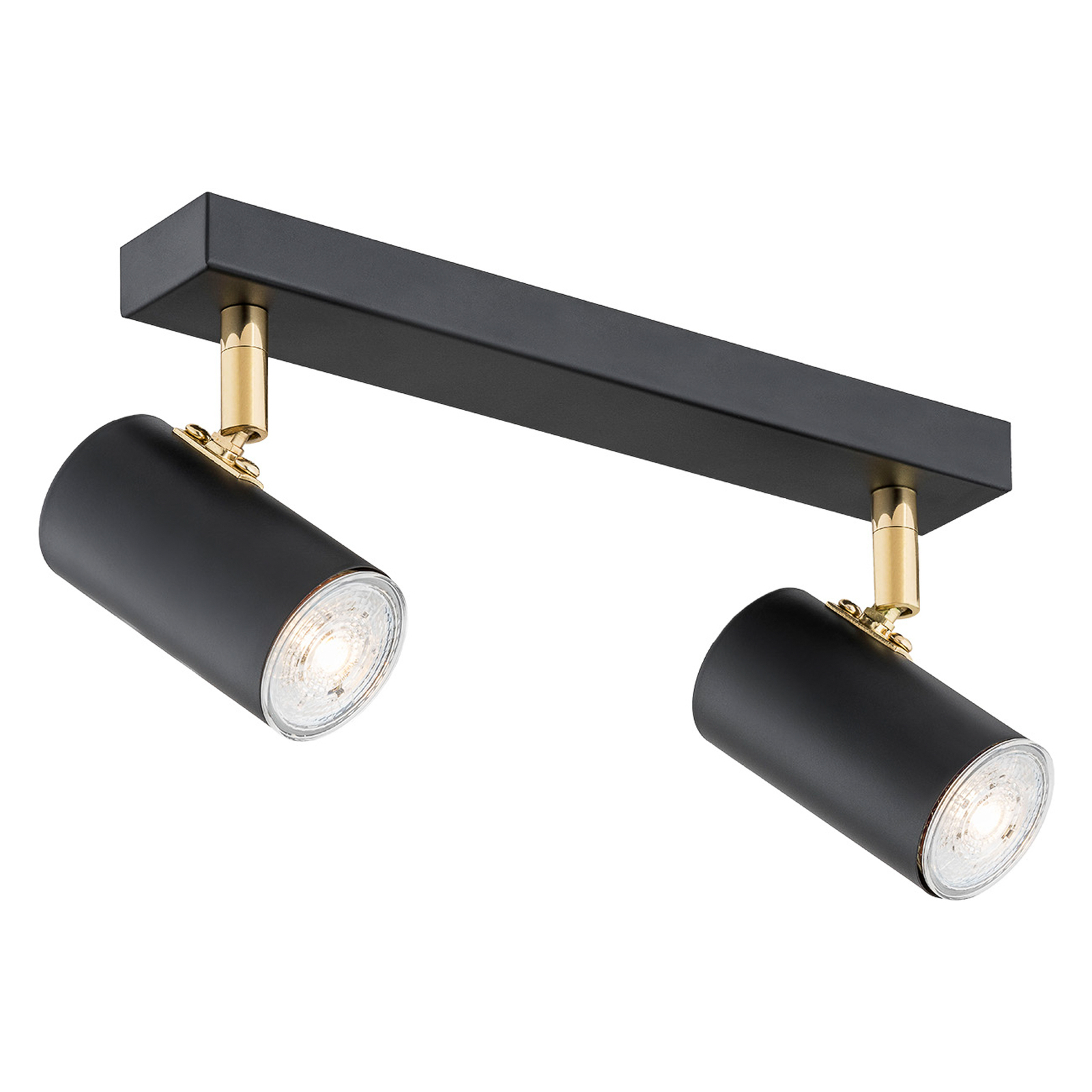 Spot pour plafond Lund noir, à deux lampes