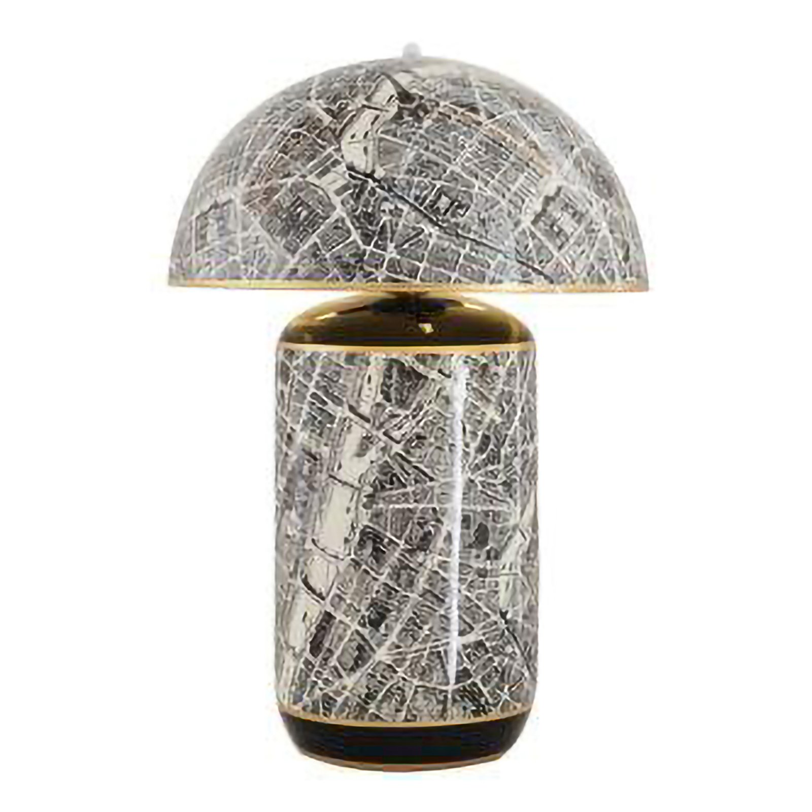 KARE Lampe de table Streets of Paris noir et blanc acier porcelaine