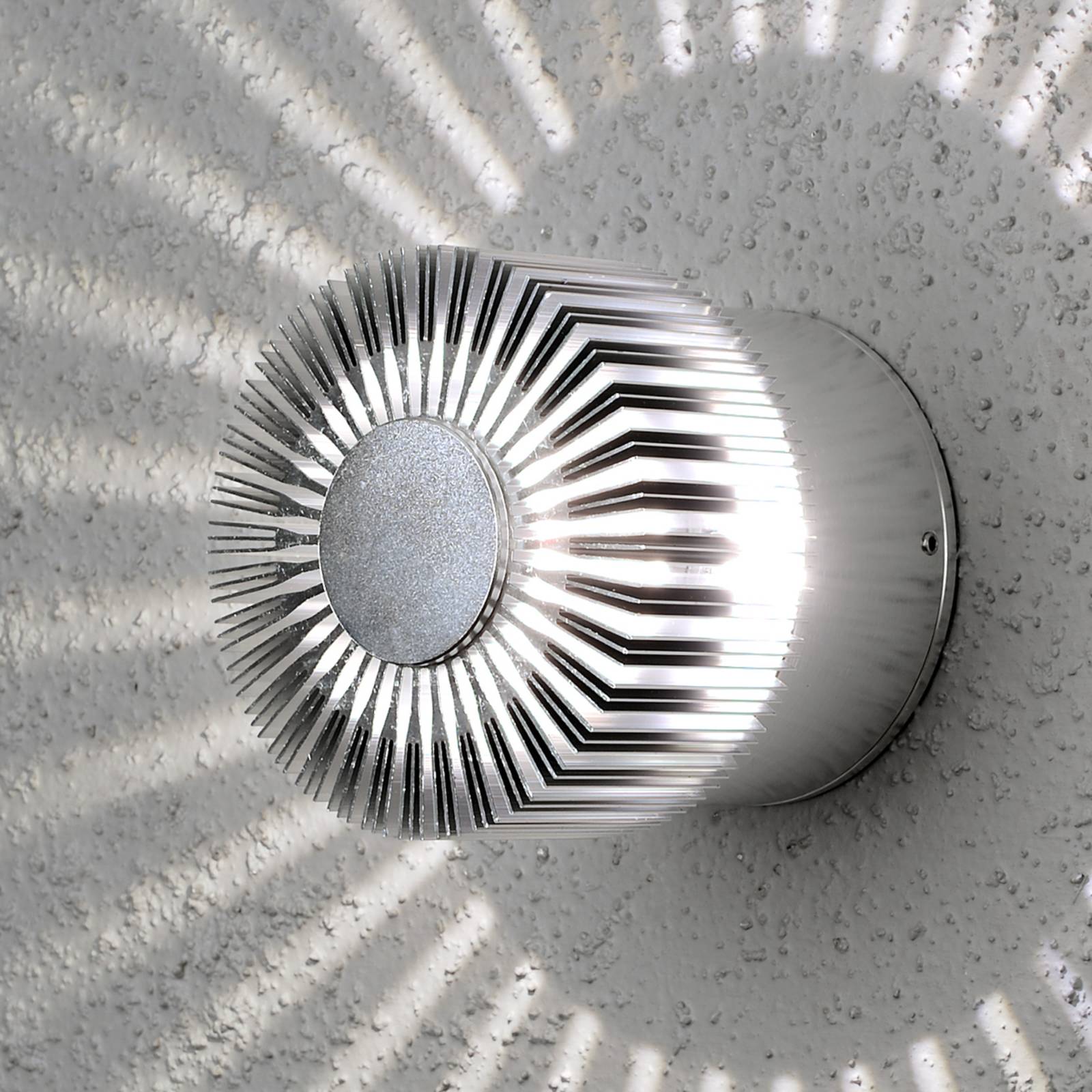 Konstsmide led kültéri fali lámpa monza rays kerek ezüst 9cm
