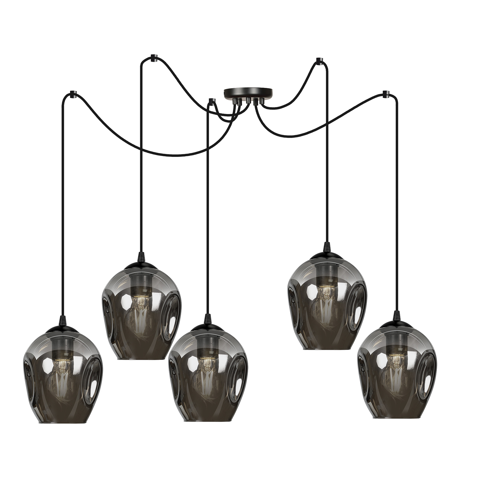 Lampa wisząca Starla decentralna 5-pkt. grafitowa