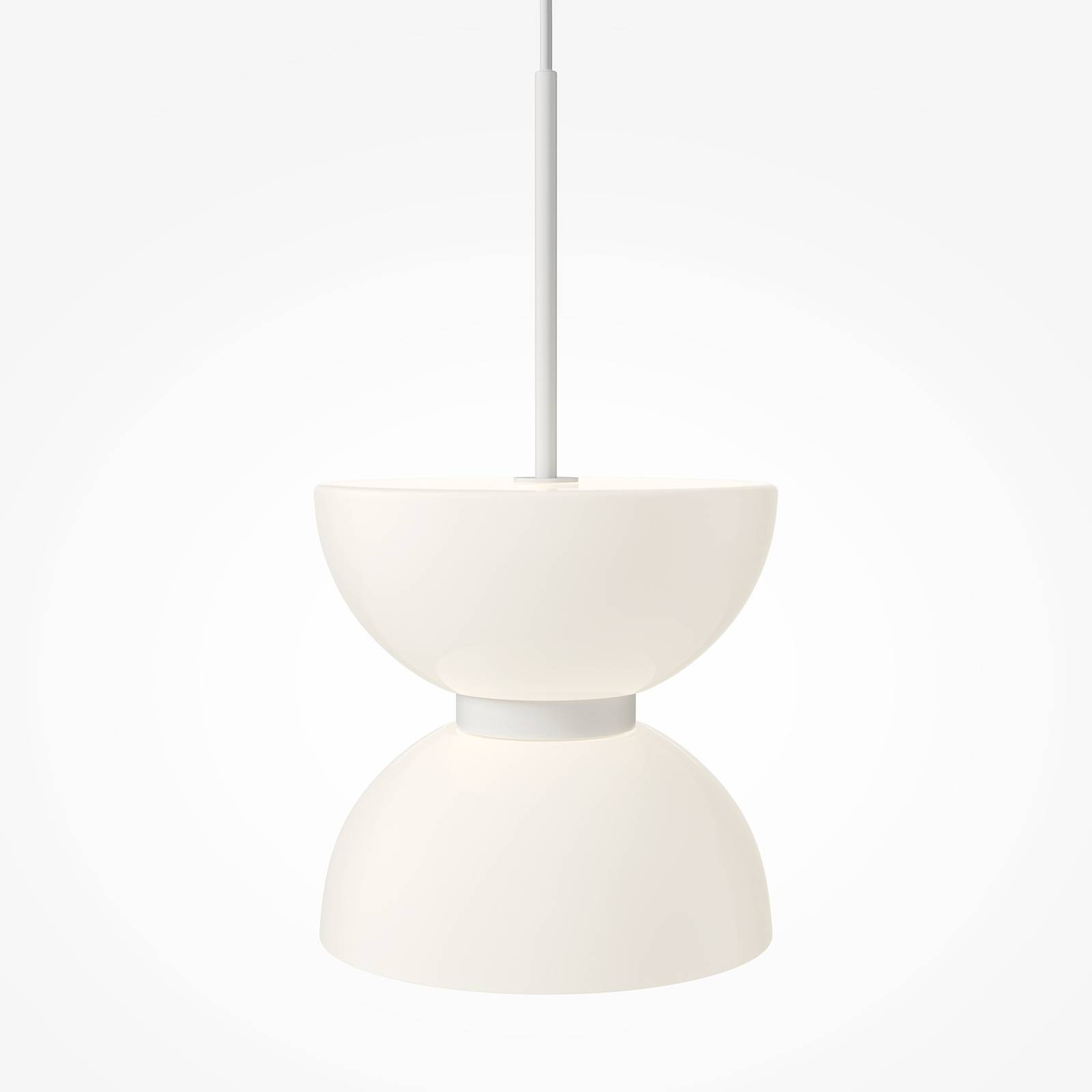 Lampa wisząca Maytoni LED Kyoto, biała, Ø 22 cm, szkło, metal