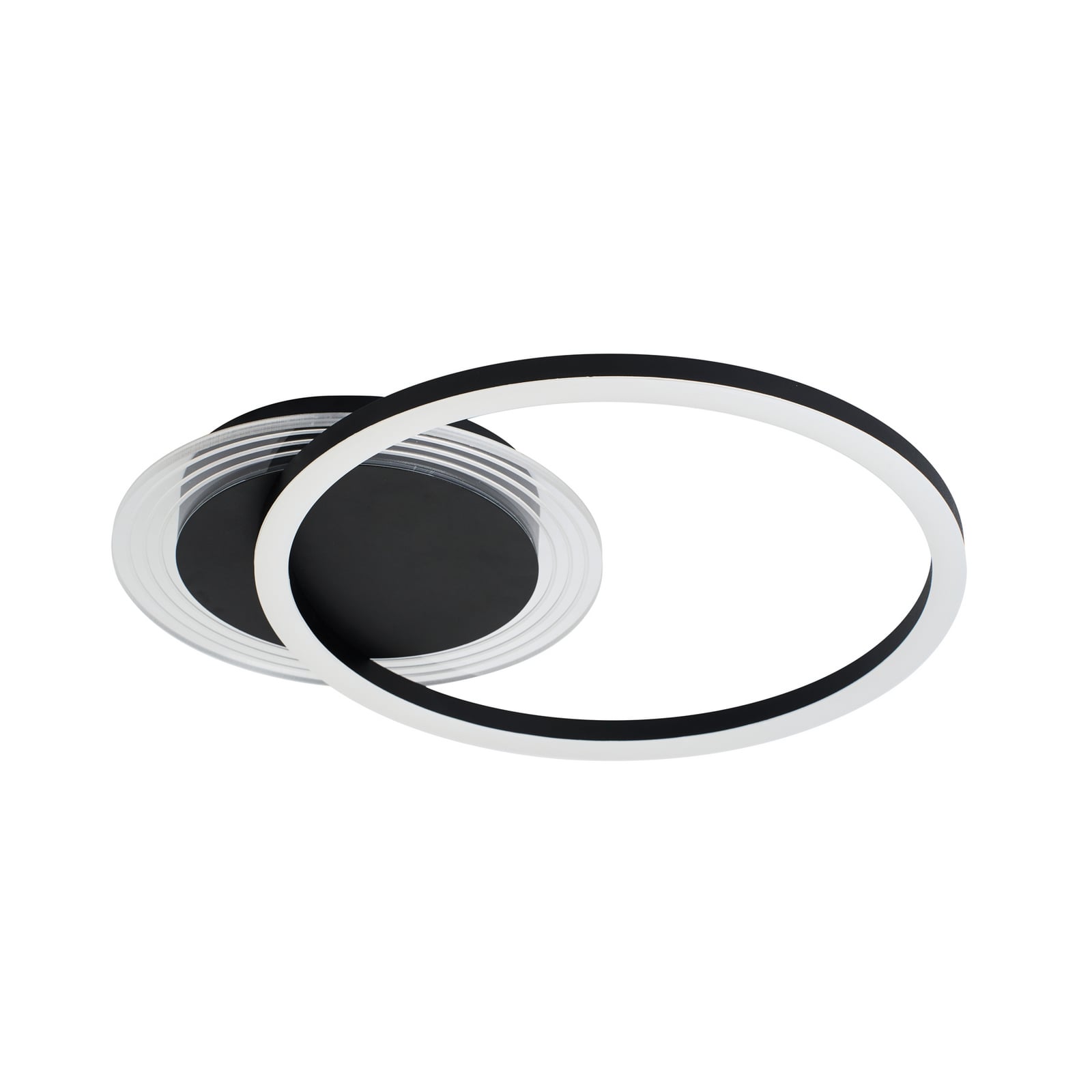 Plafonnier LED Contour noir mat, longueur 40 cm, fer/acrylique