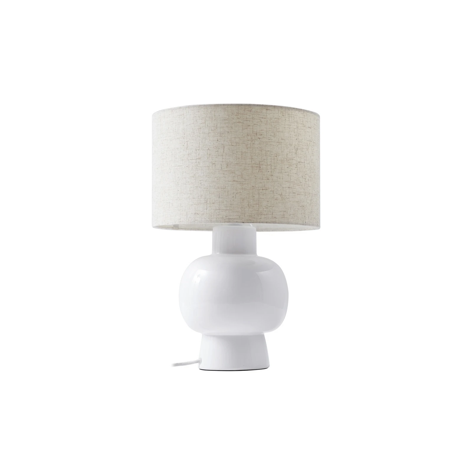 Lindby galda lampa Arved, balta, tekstils, keramika, 46 cm