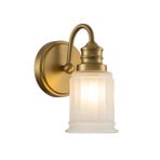 Swell væglampe i messing og glas, 24 cm, IP44, G9 - QUOIZEL