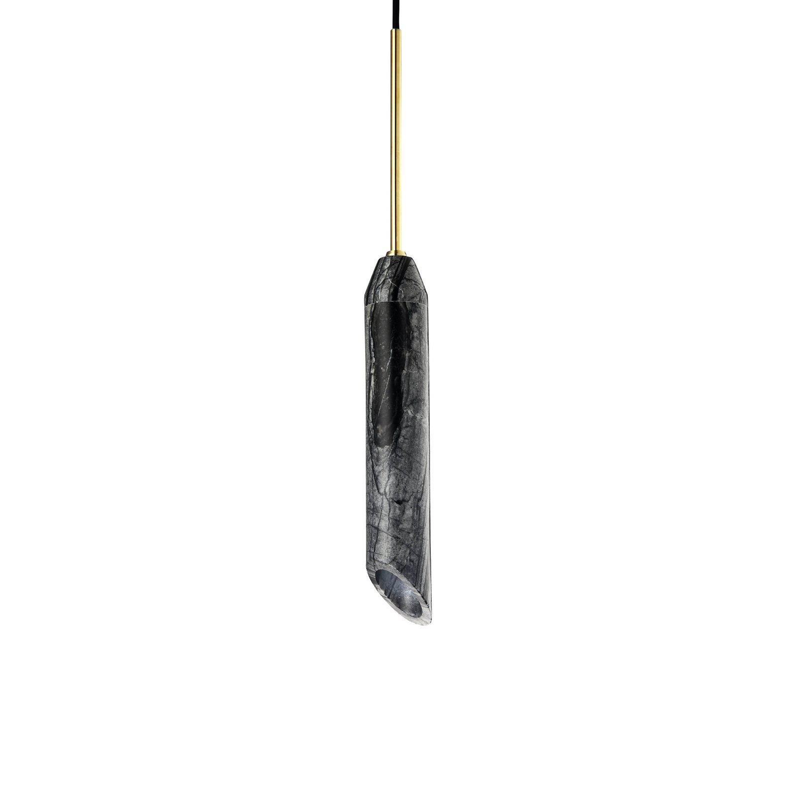 Hanglamp Marble Art, grijs, marmer, hoogte 30 cm, Ø 5 cm