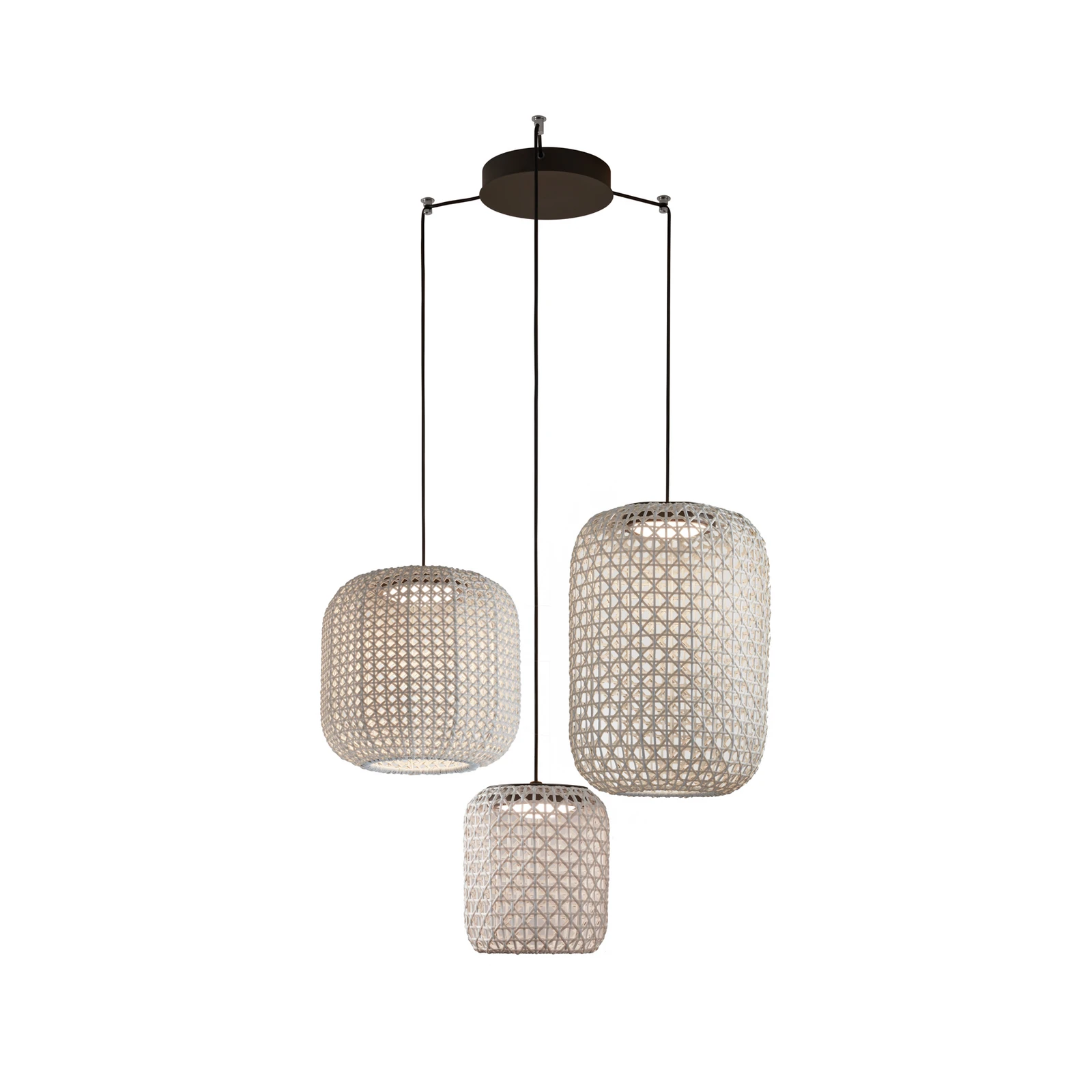 Bover Nans S/3L LED a sospensione 3 luci beige
