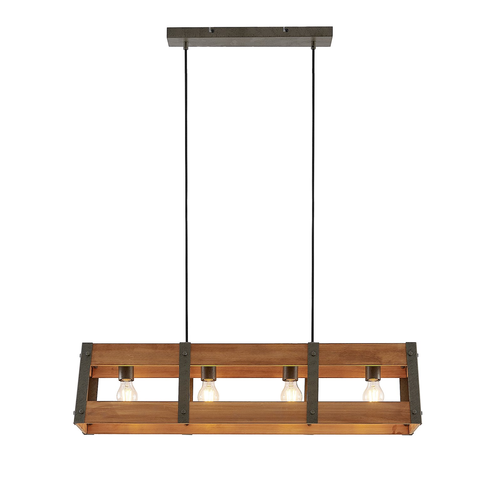 Lindby Gudula hanglamp met houten kap
