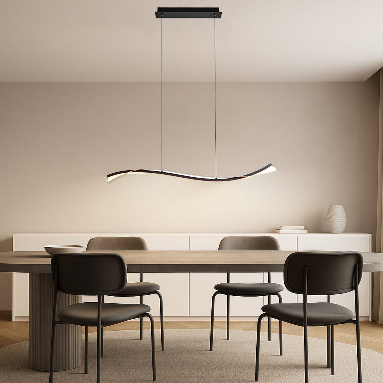 Lucande suspension LED Alevia, noir/or, CCT
