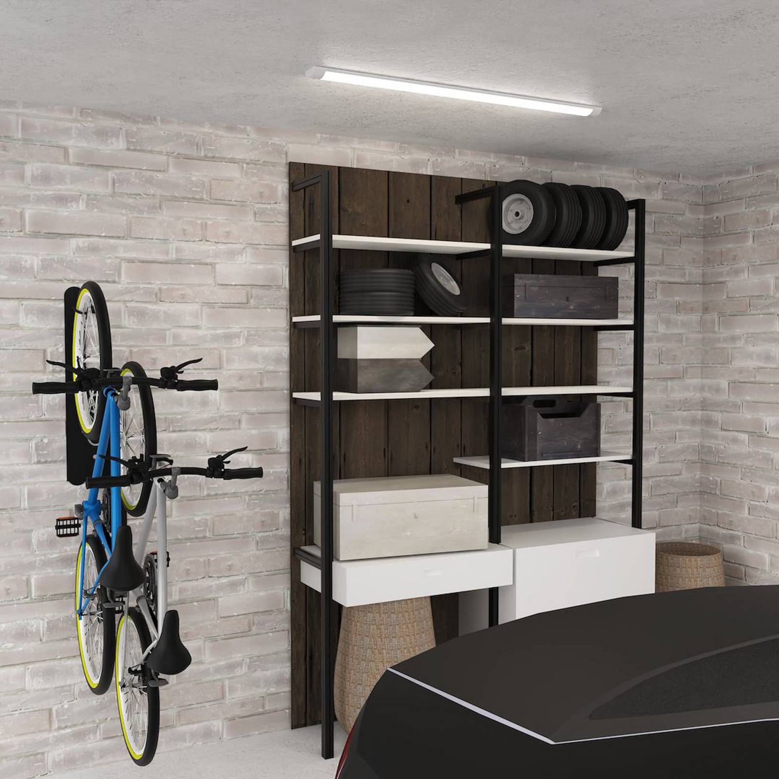 Lampa sufitowa LED Batten, długość 90 cm, aluminium, biała, 4000 K