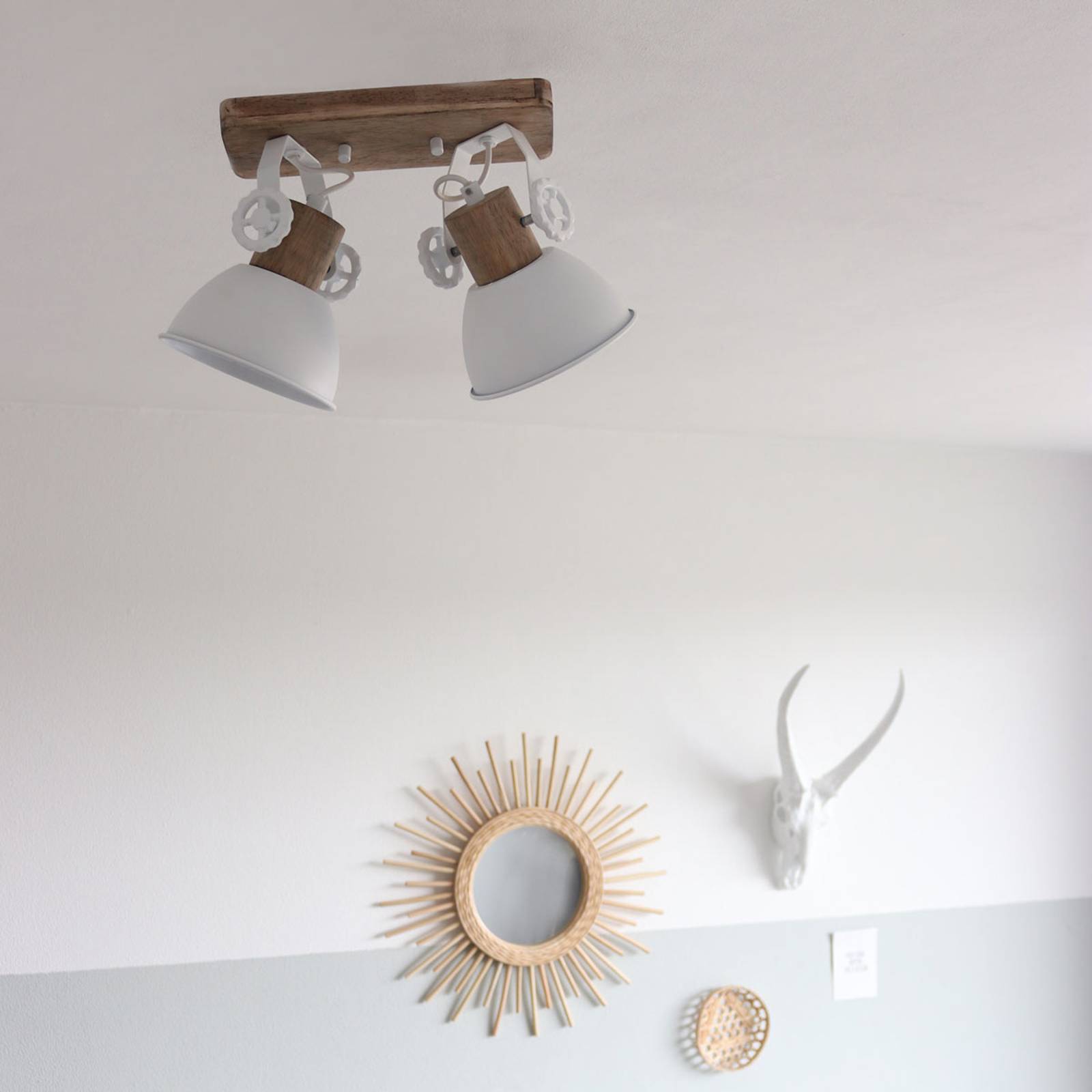 steinhauer spot pour plafond gearwood, 2 lampes, blanc