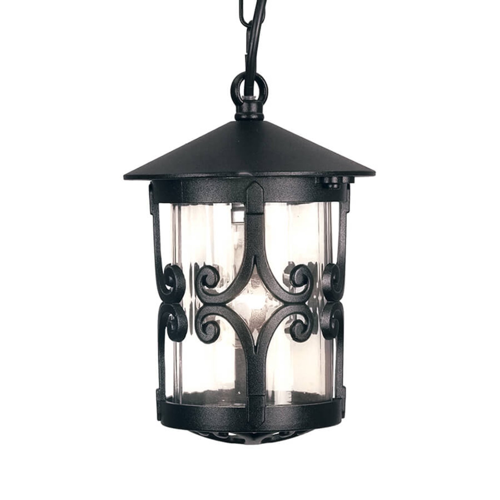 Hereford outdoor hanging light with flourishes