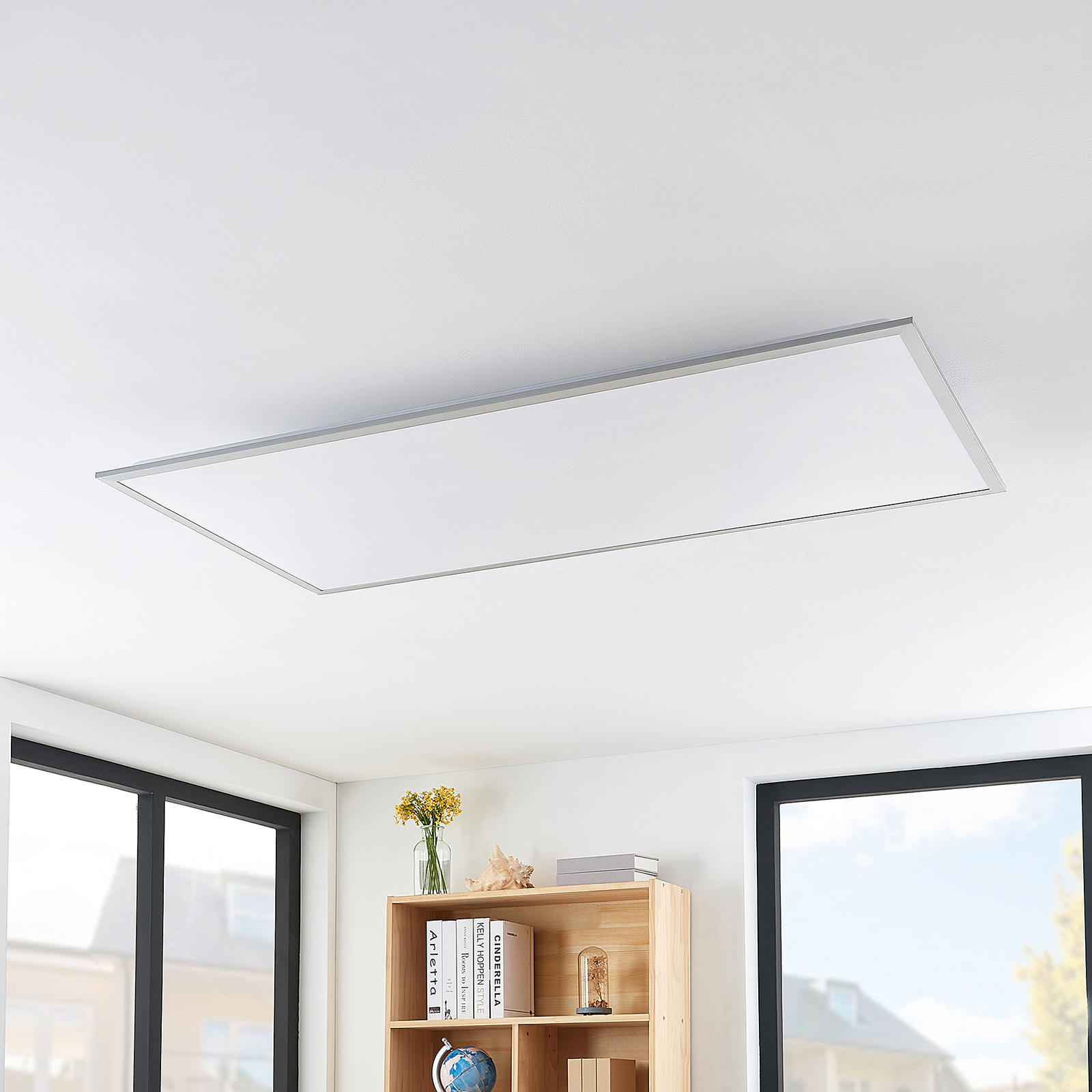 Lindby LED-paneel Stenley, 4000 K, 120 cm x 60 cm, hõbedane/valge Lindby LED-paneel Stenley, 4000 K, 120 cm x 60 cm, hõbedane/valge