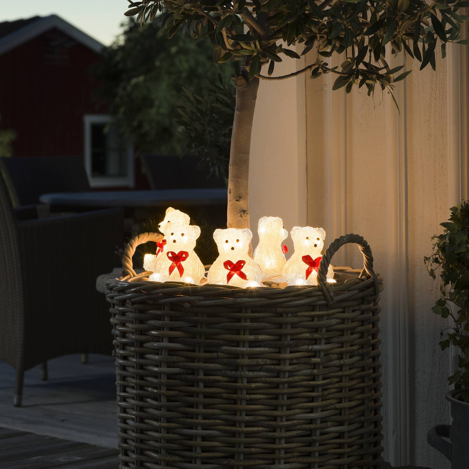 Medve LED világító figura, 5 darabos fényfüzér