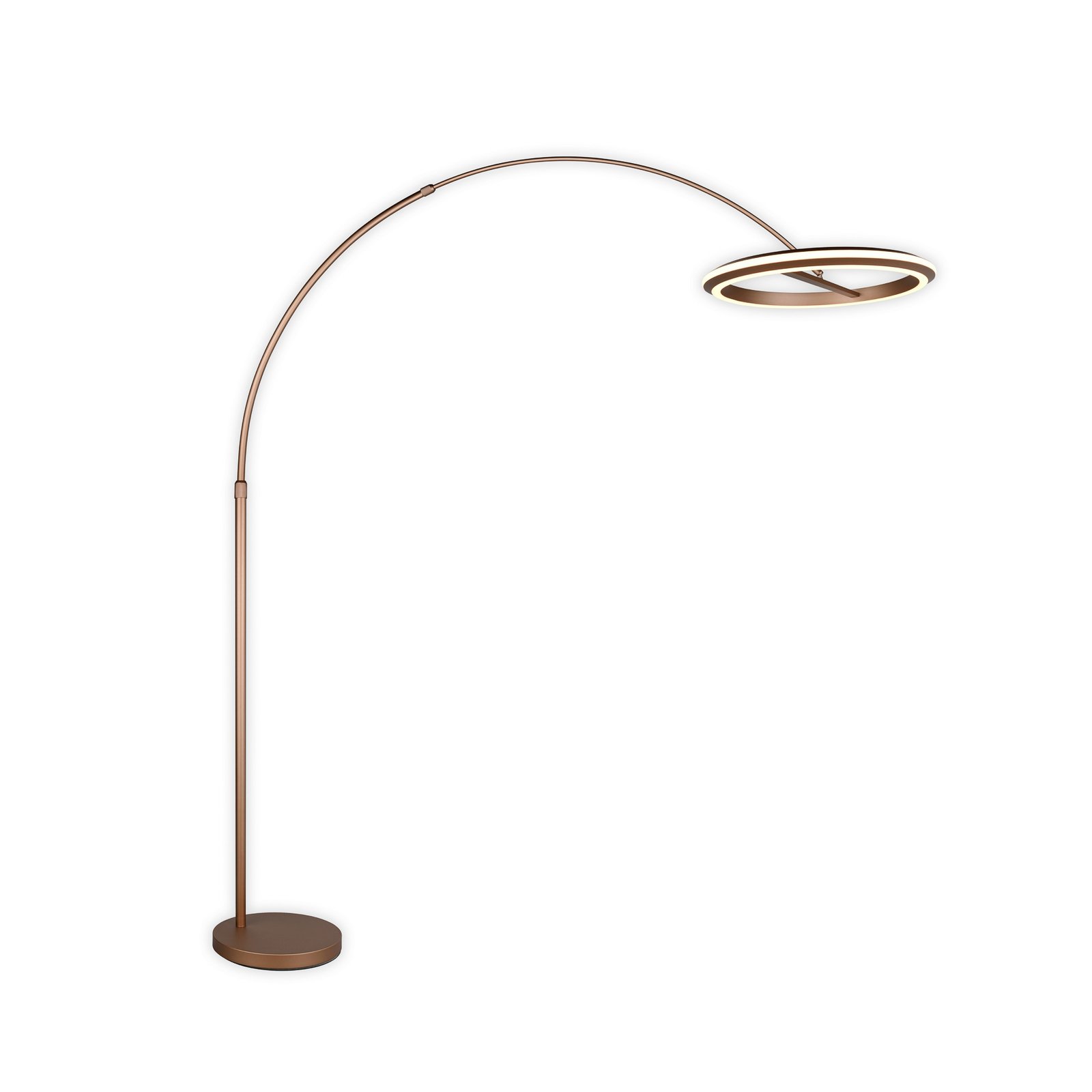 Lampadaire LED Amador, brun café, hauteur 205 cm Métal