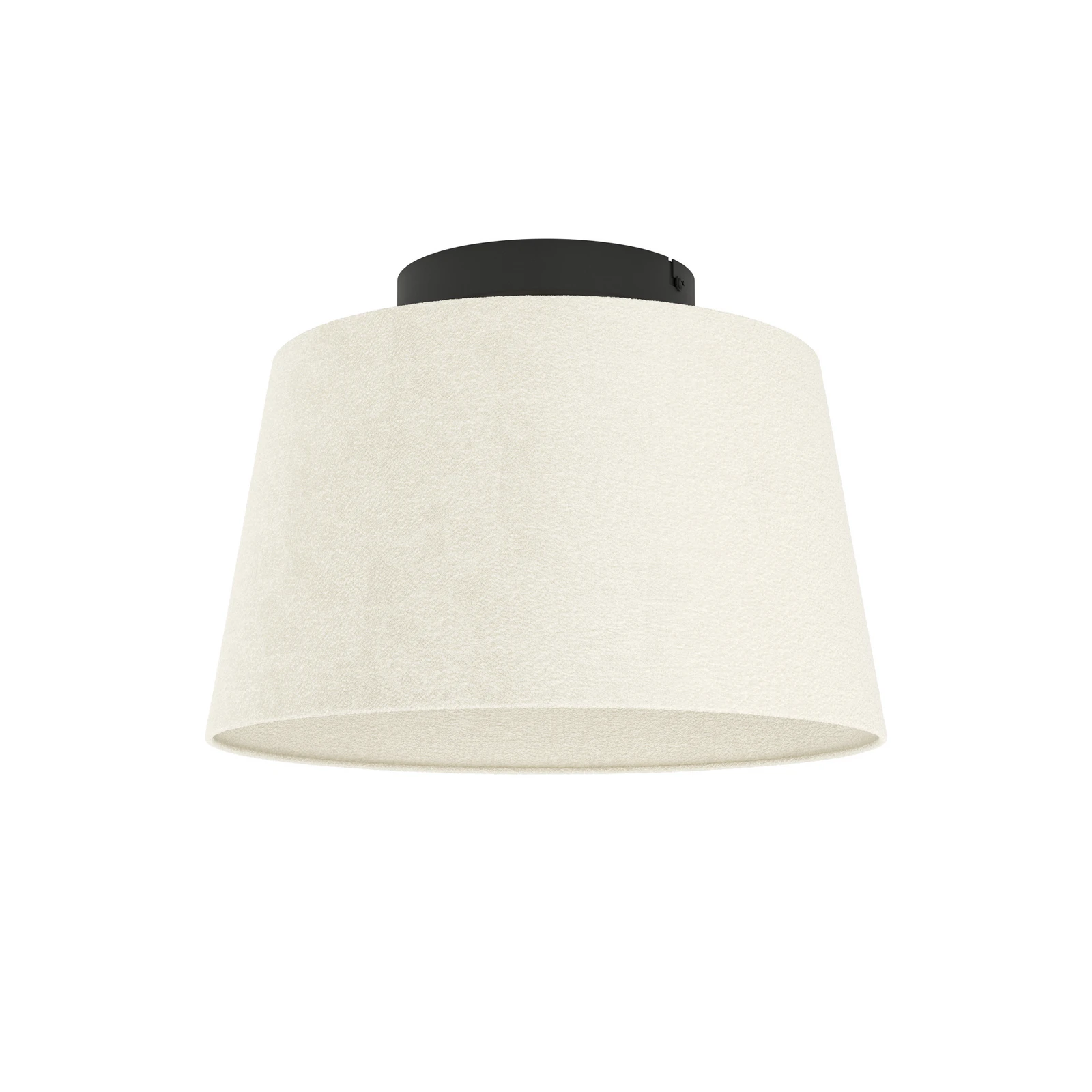 Plafondlamp Febres, Ø 35 cm, zwart/wit, stof
