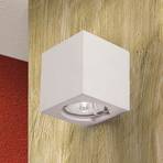 Cube wall light, ceramics, white, height 7.5 cm