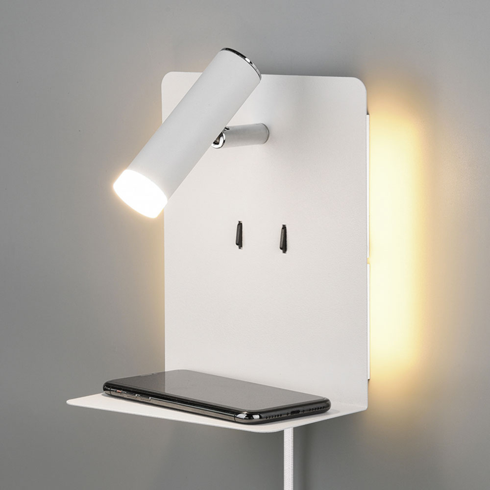 LED-Wandlampe Element mit Ablage weiß matt