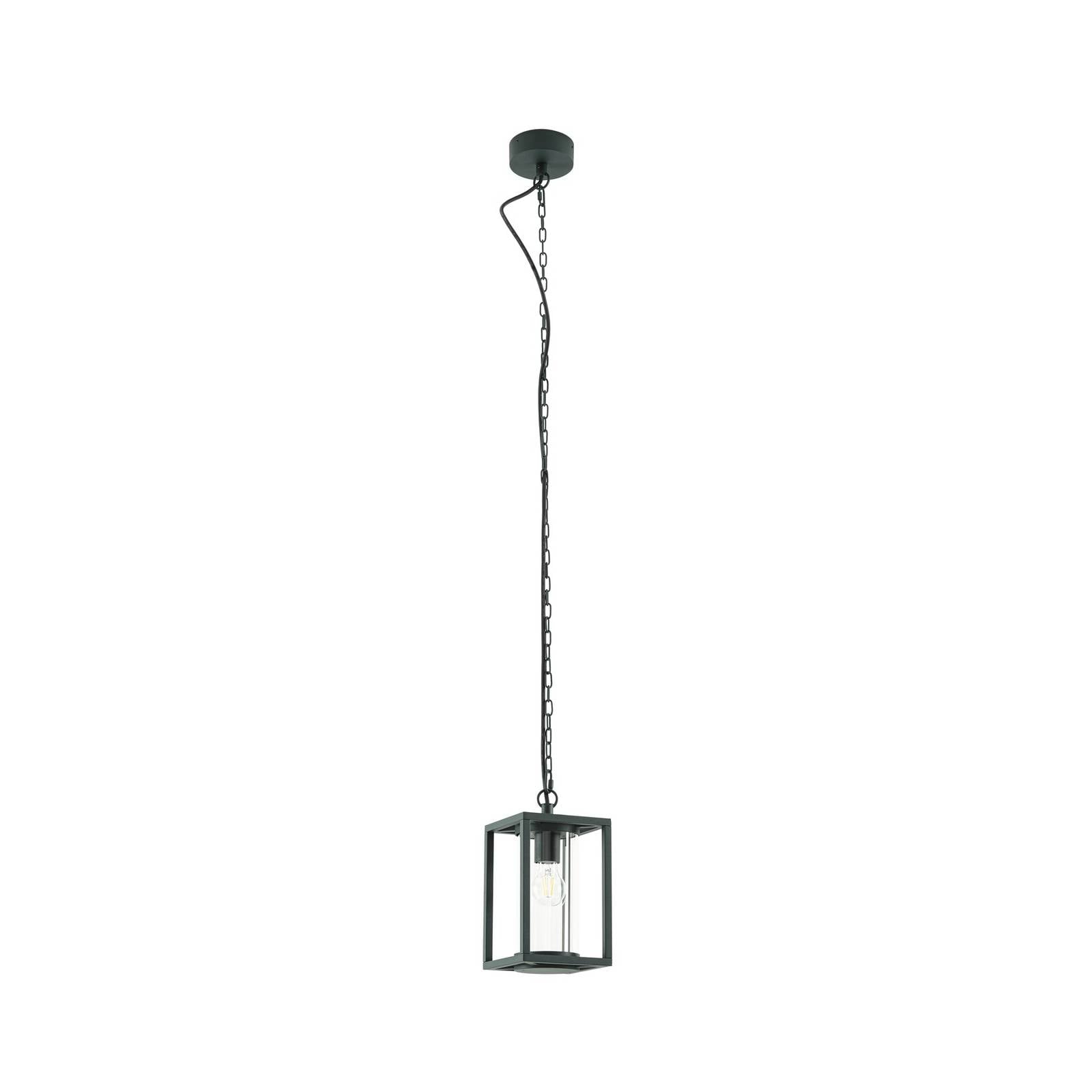 Lucande Außenhängeleuchte Ferda, grün, IP44, Glas, E27