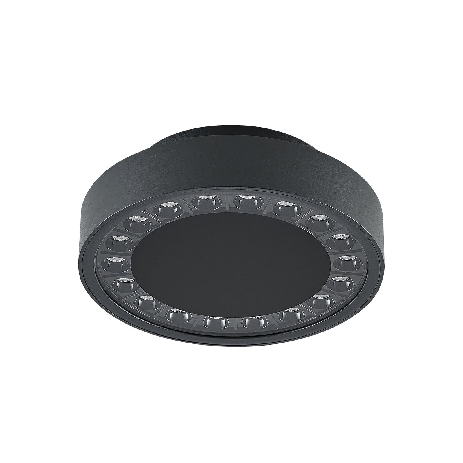 Molto Luce LED outdoor ceiling lamp Nona, Ø 18.2 cm, anthracite