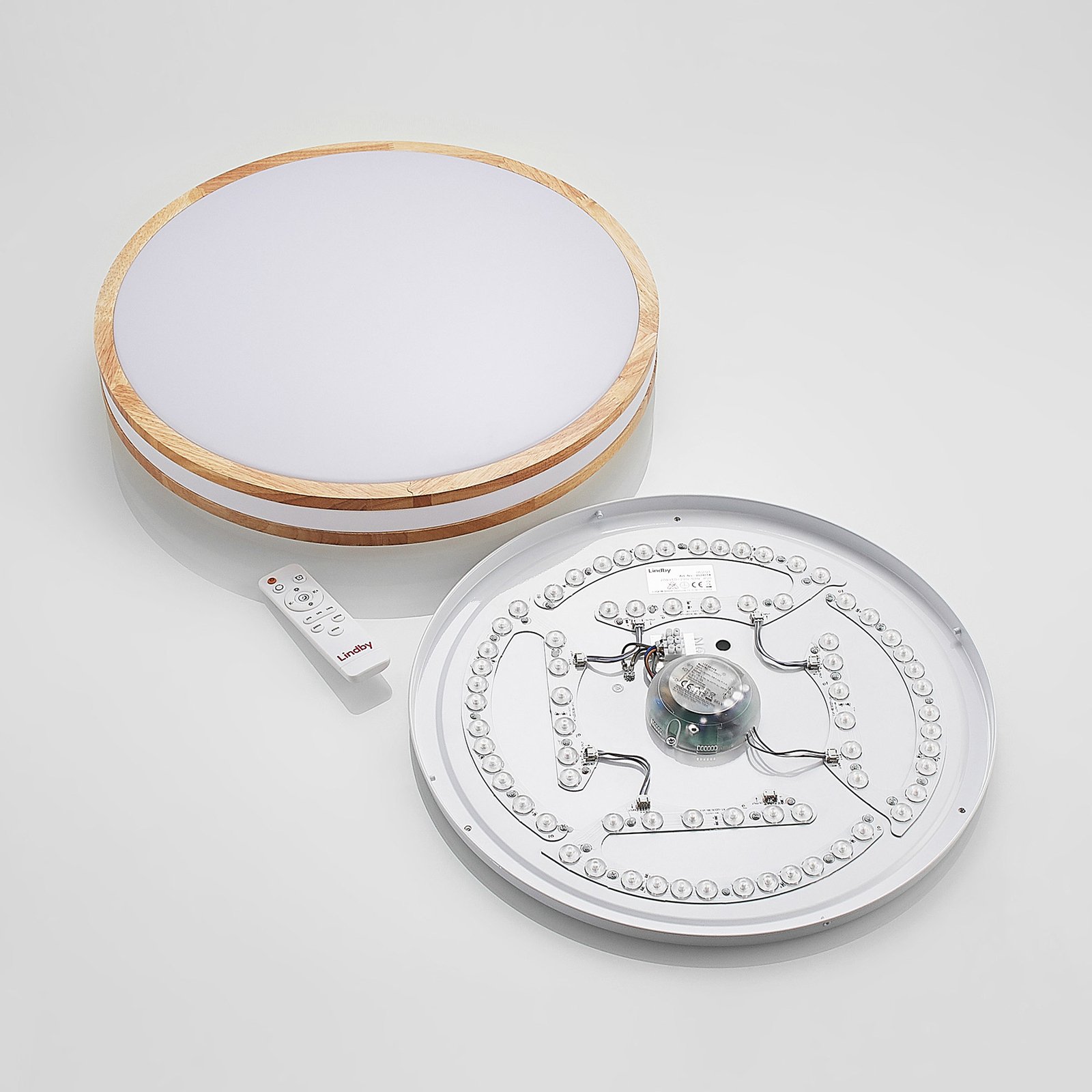 Emiva Center Ceiling Lamp Wood/White - Lindby
