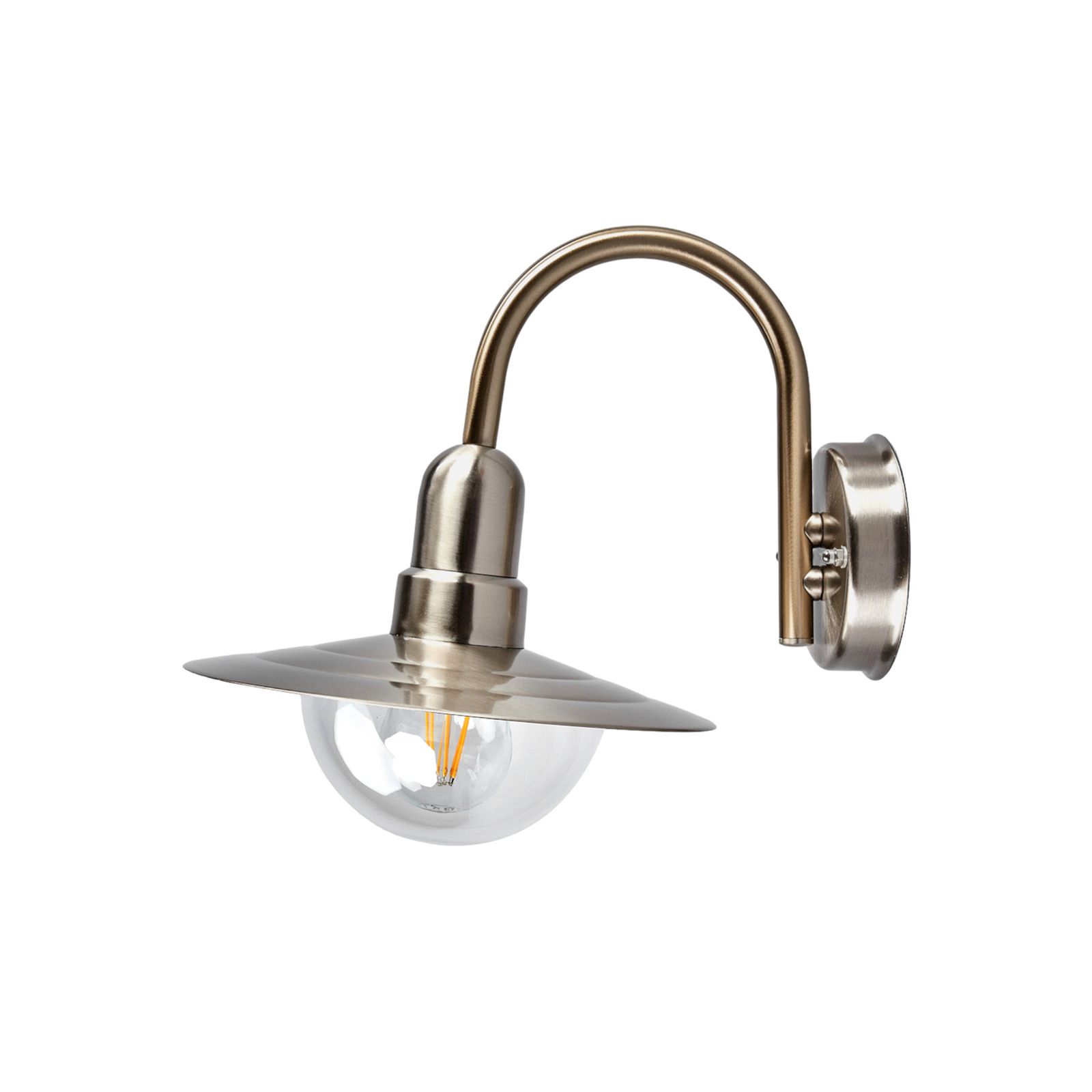 Classic LED outdoor wall light Fedra in steel