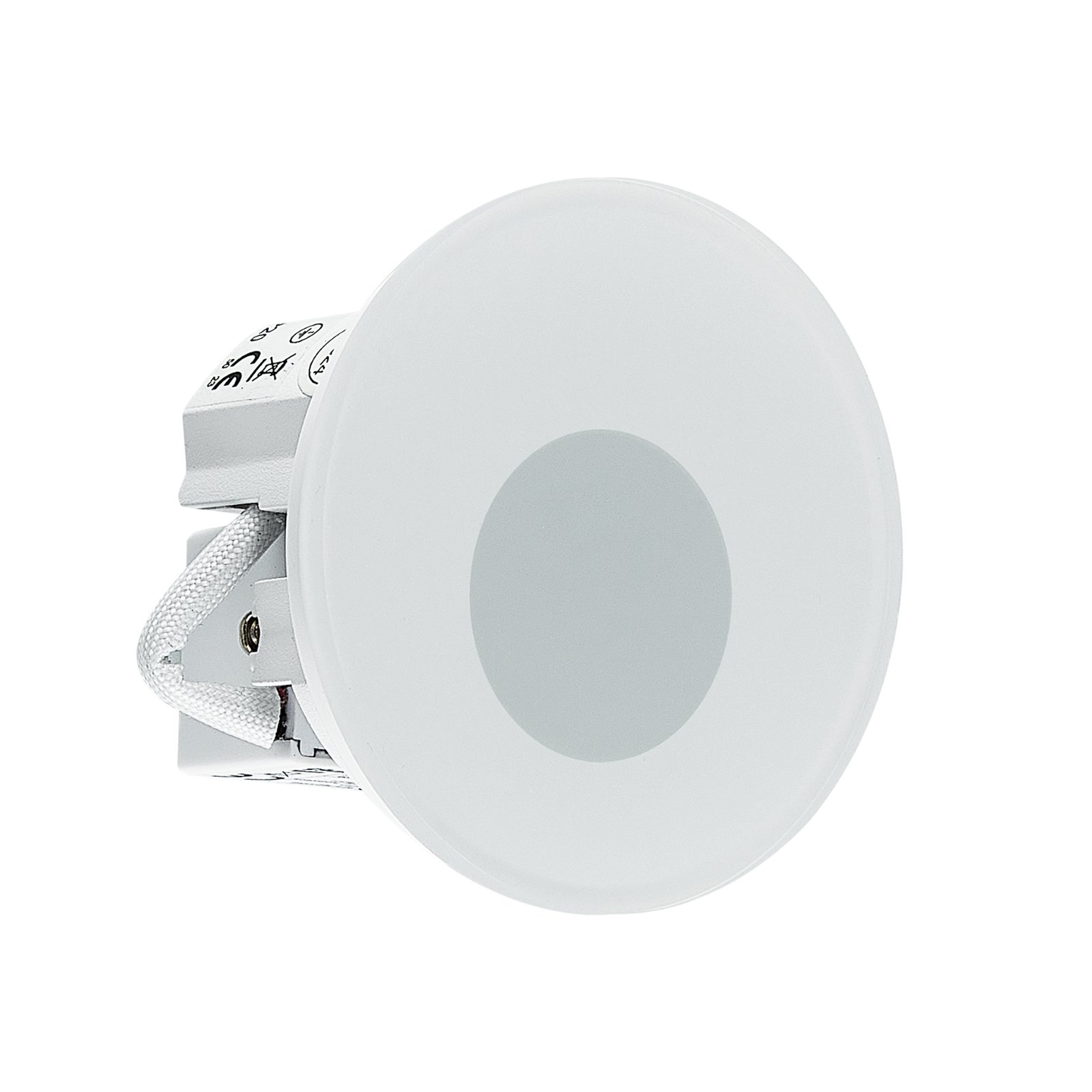 Molto Luce LED-Einbaulampe Wall 68R Glass IP44 RD, weiß. CCT