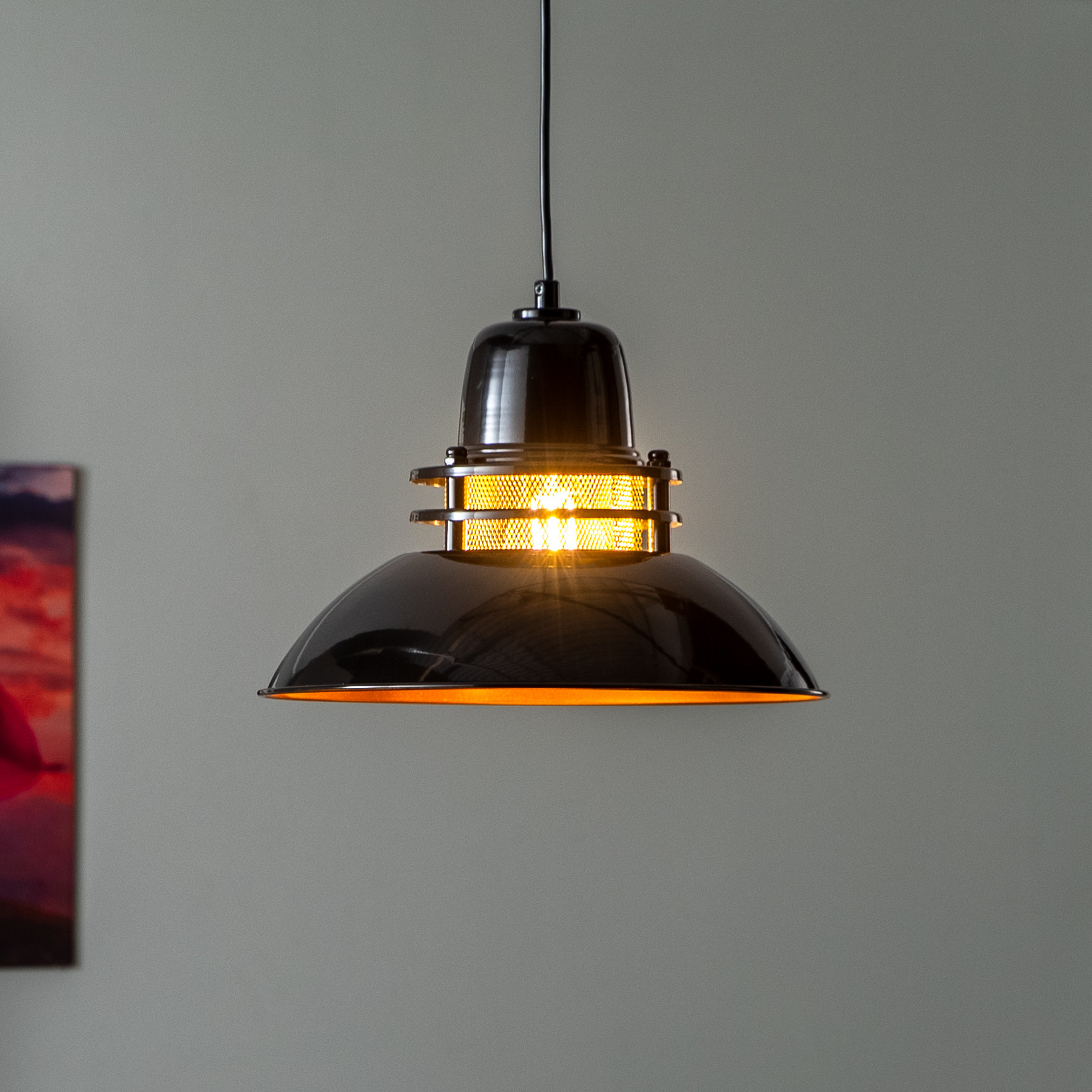 Lampa wisząca Berceste 226-S Ø34cm czarny/złoty