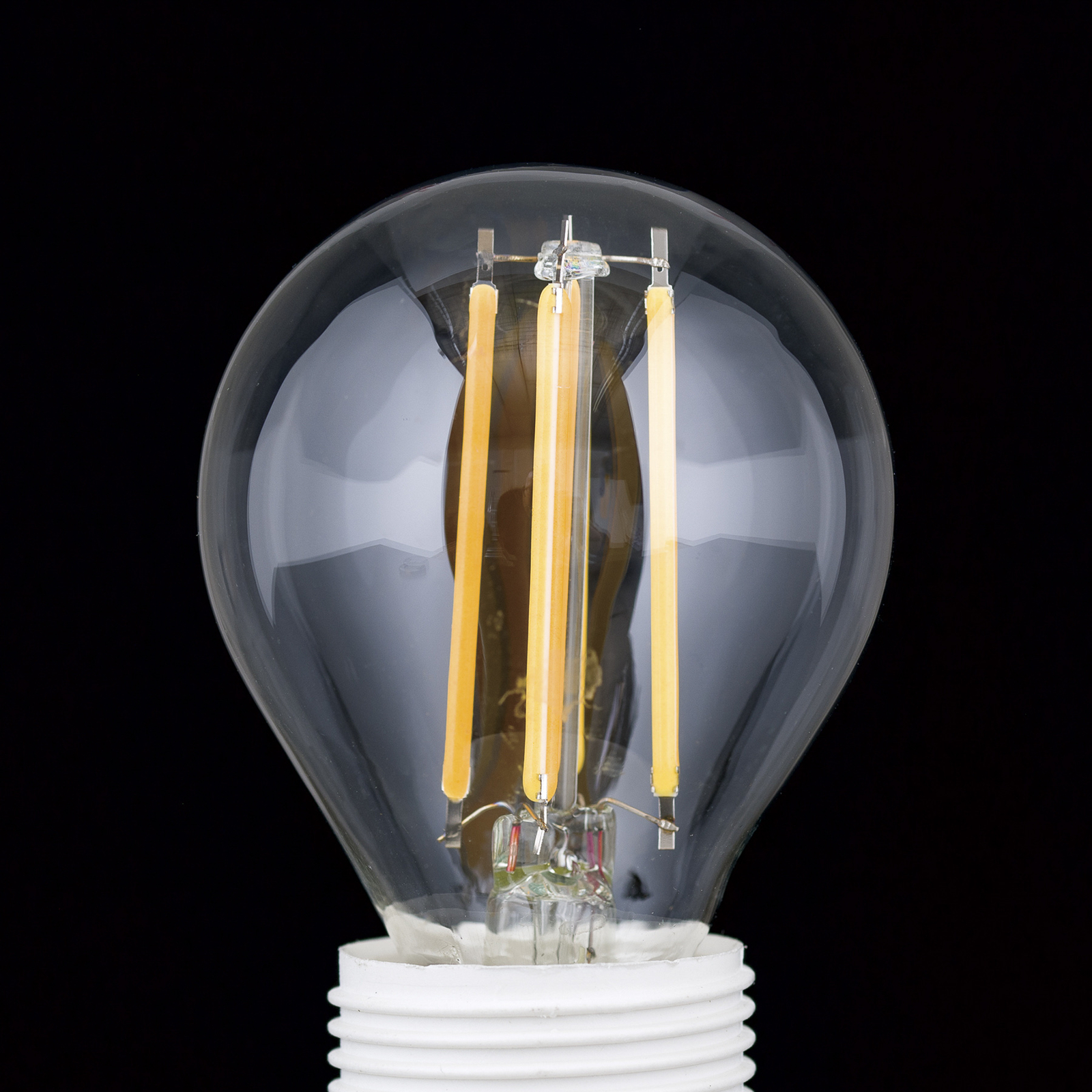 Bombilla filamento LED E27 G45 claro 6W 827 720lm atenuable