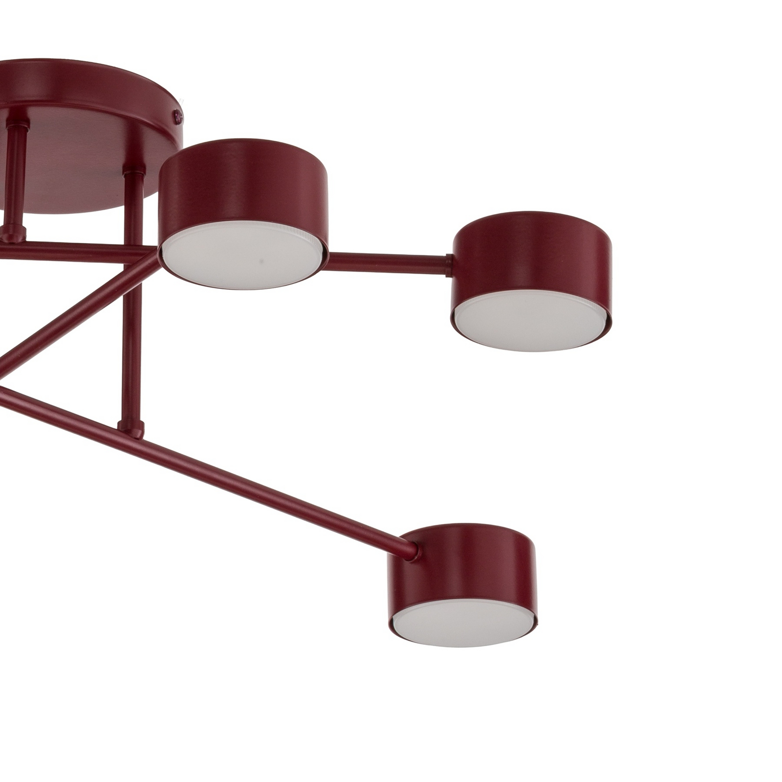 Lampa sufitowa HALO, ciemnoczerwona, Ø 60 cm, 6-punktowa, metalowa, GX53