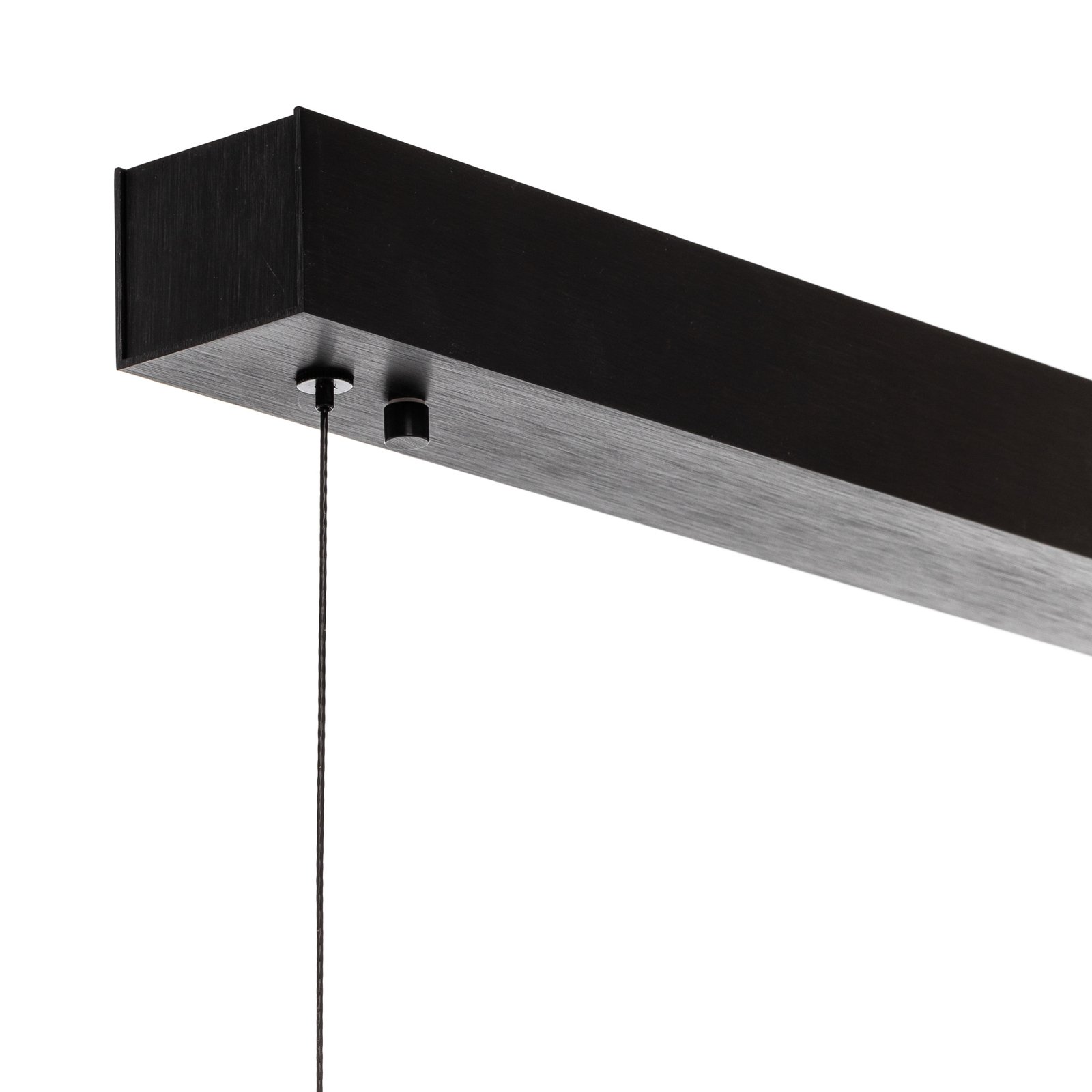 Quitani Elis LED висяща лампа дъб/черно 118 cm