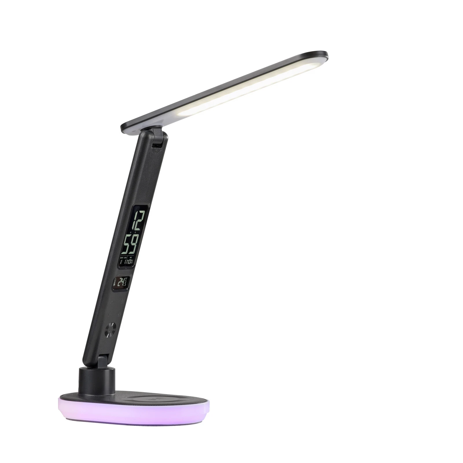 JUST LIGHT. Lampe de table LED Tina, ABS, CCT, RVB, noir