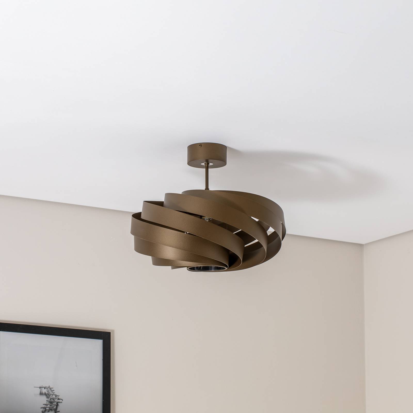 Lampa sufitowa Vento, kawowy brąz, Ø 50 cm