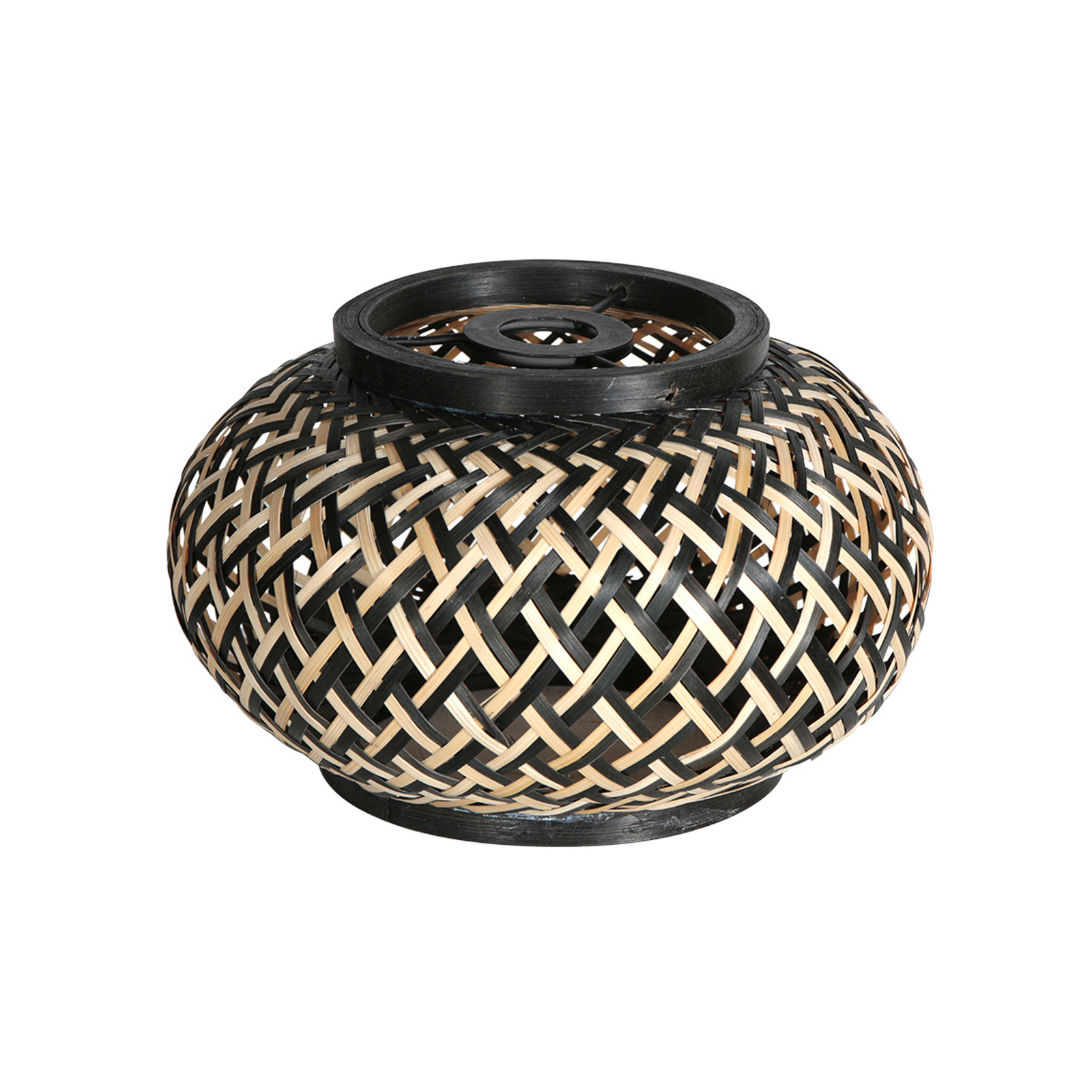 Nox Light álló lámpa, 3 izzós, fekete, bambuszfonat, E27