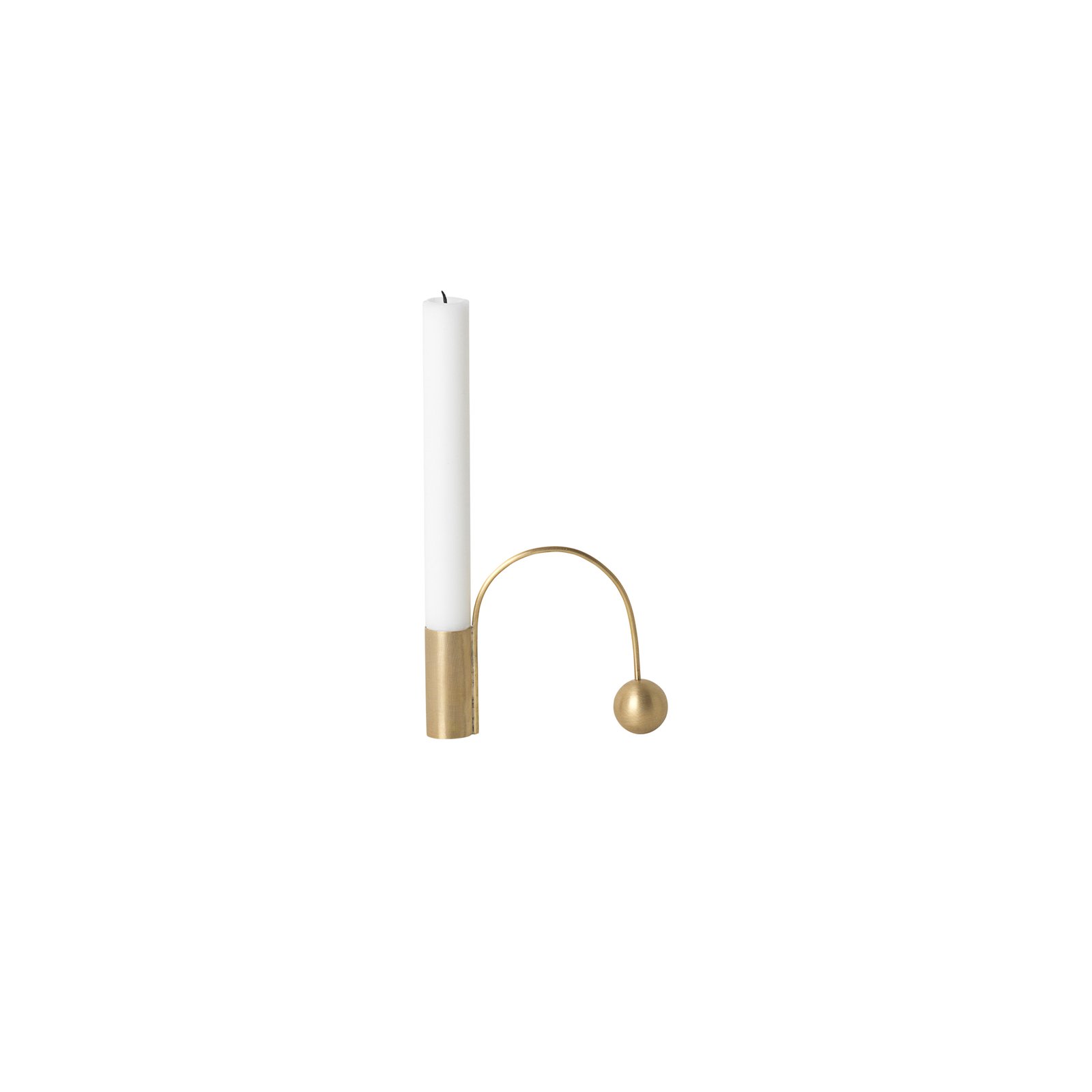 ferm LIVING Candlestick Balance, polished, brass, 9.5 cm