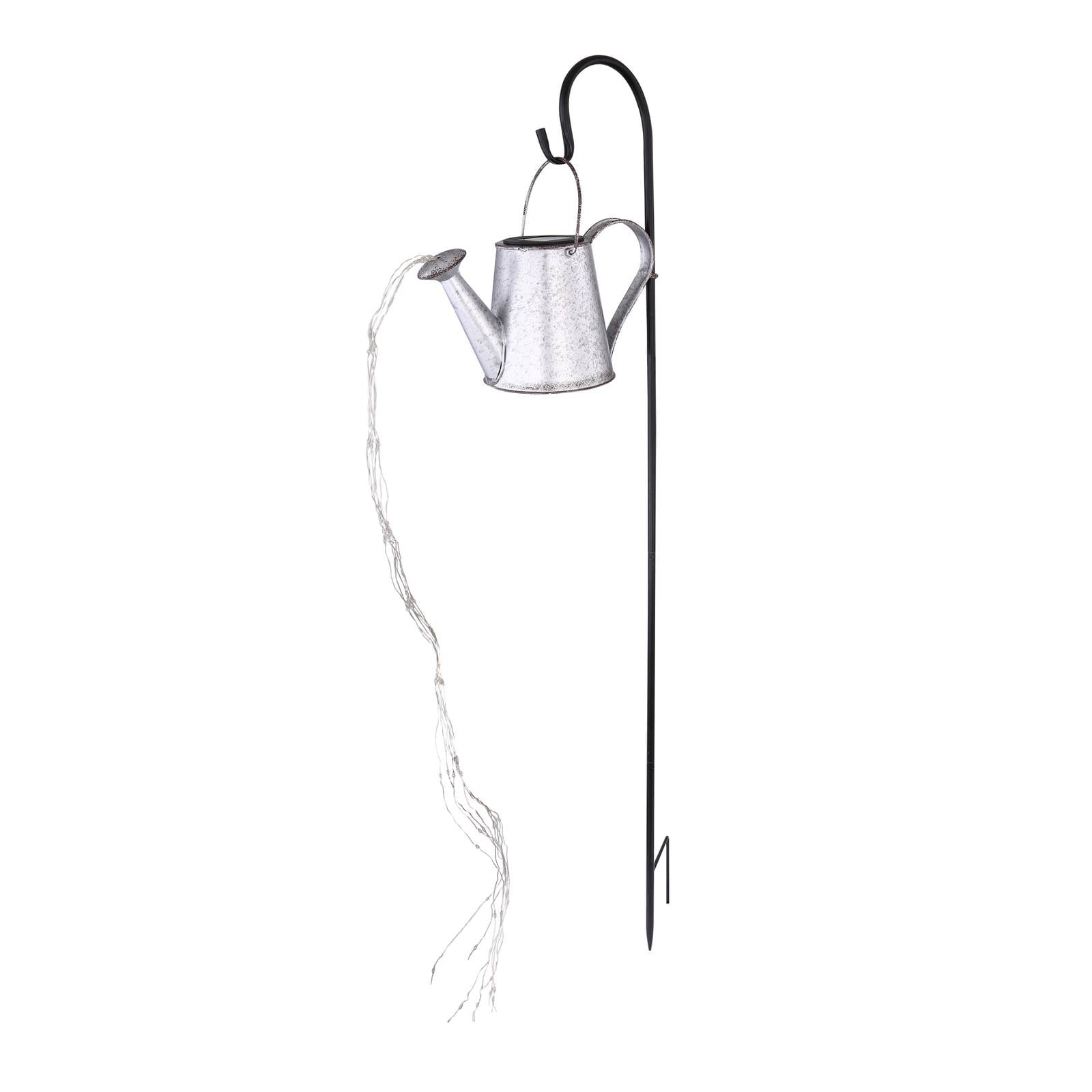 LED-Solarleuchte 33652, silber, Gießkanne, Erdspieß, Metall