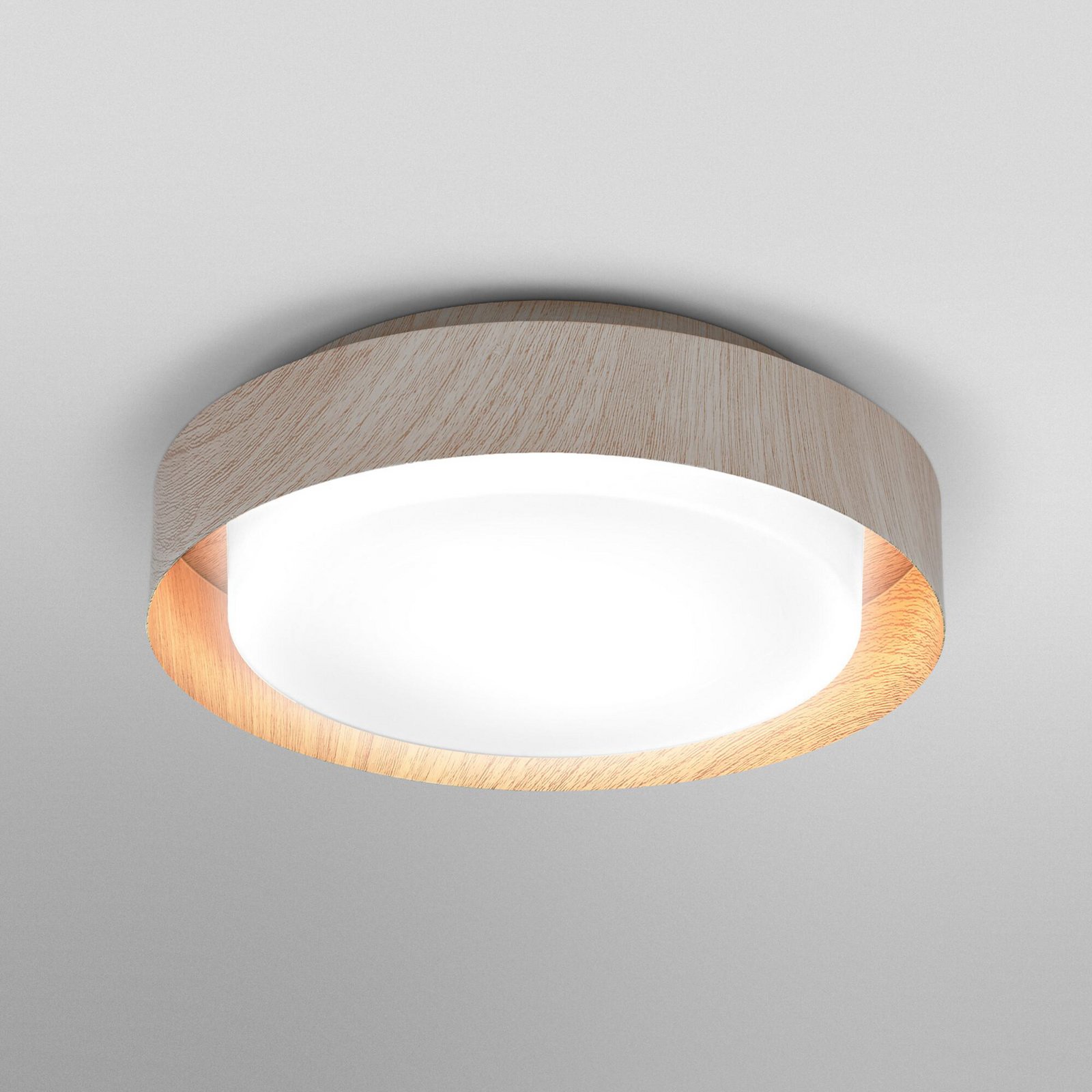 Lampa sufitowa OSRAM ORBIS MADRID, drewno, Ø 29 cm, metal/szkło