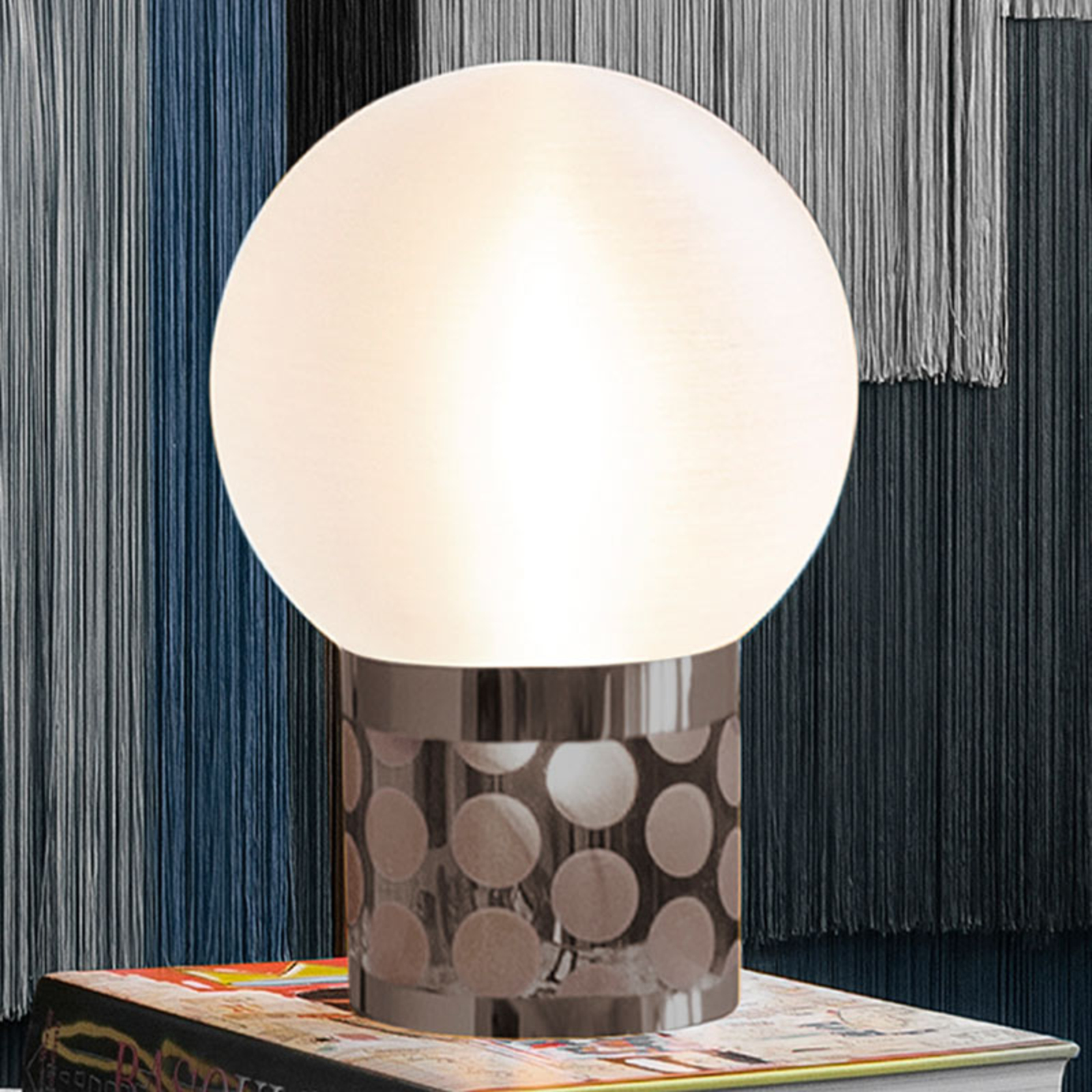 Slamp Atmosfera table lamp, Ø 30 cm, tin, for Living / Dining Room, plastic, E27, 12 W, energy efficiency: A++, H: 44.5 cm