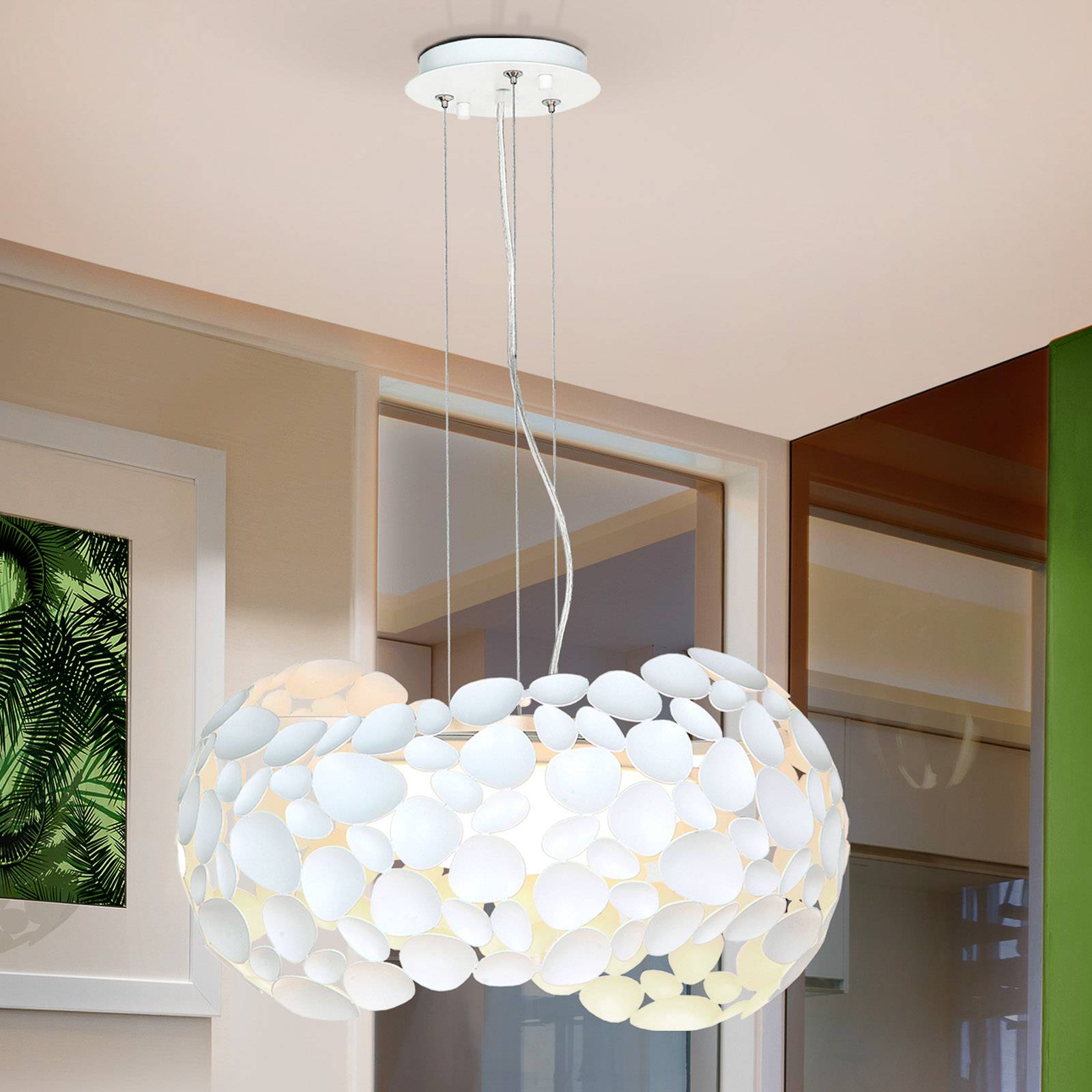 Schuller Valencia Suspension LED Narisa 5xG9 Ø47 cm blanche