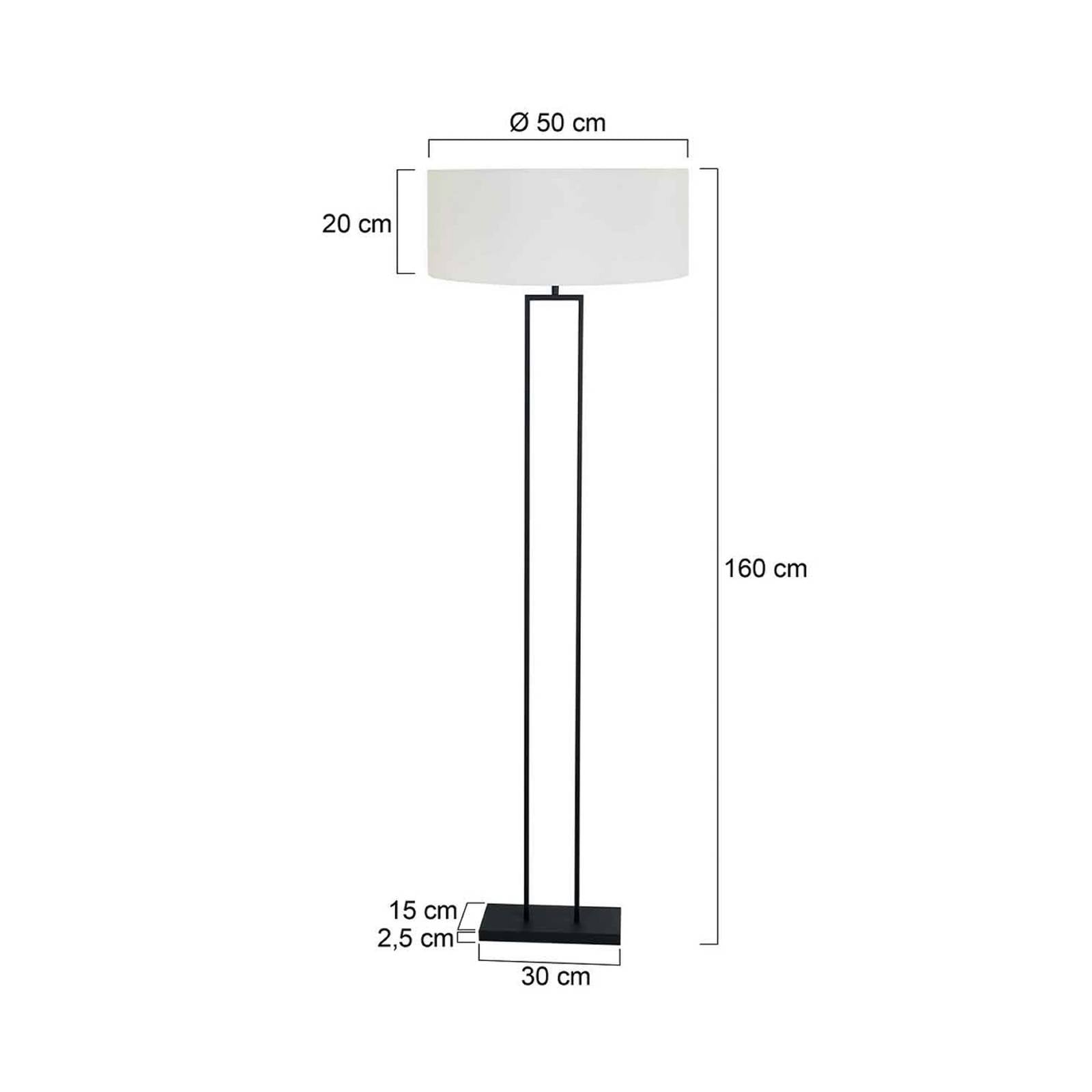 Steinhauer Lampadaire Stang, noir/lin blanc, hauteur 160 cm, E27