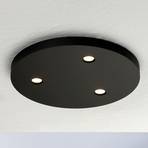 Stropné svietidlo Bopp Close LED 3-svetelné okrúhle čierne