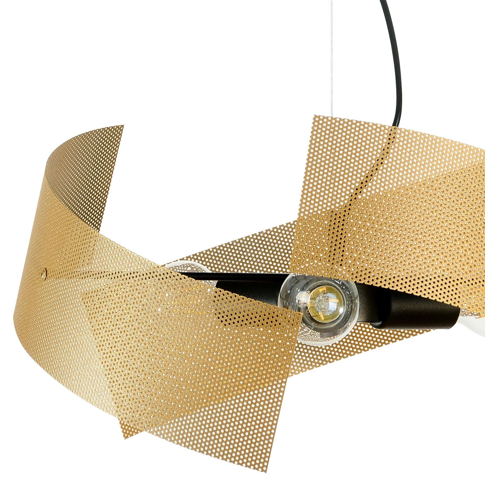 Euluna hanglamp Moira, goudkleurig, Ø 50 cm, 3-lamps
